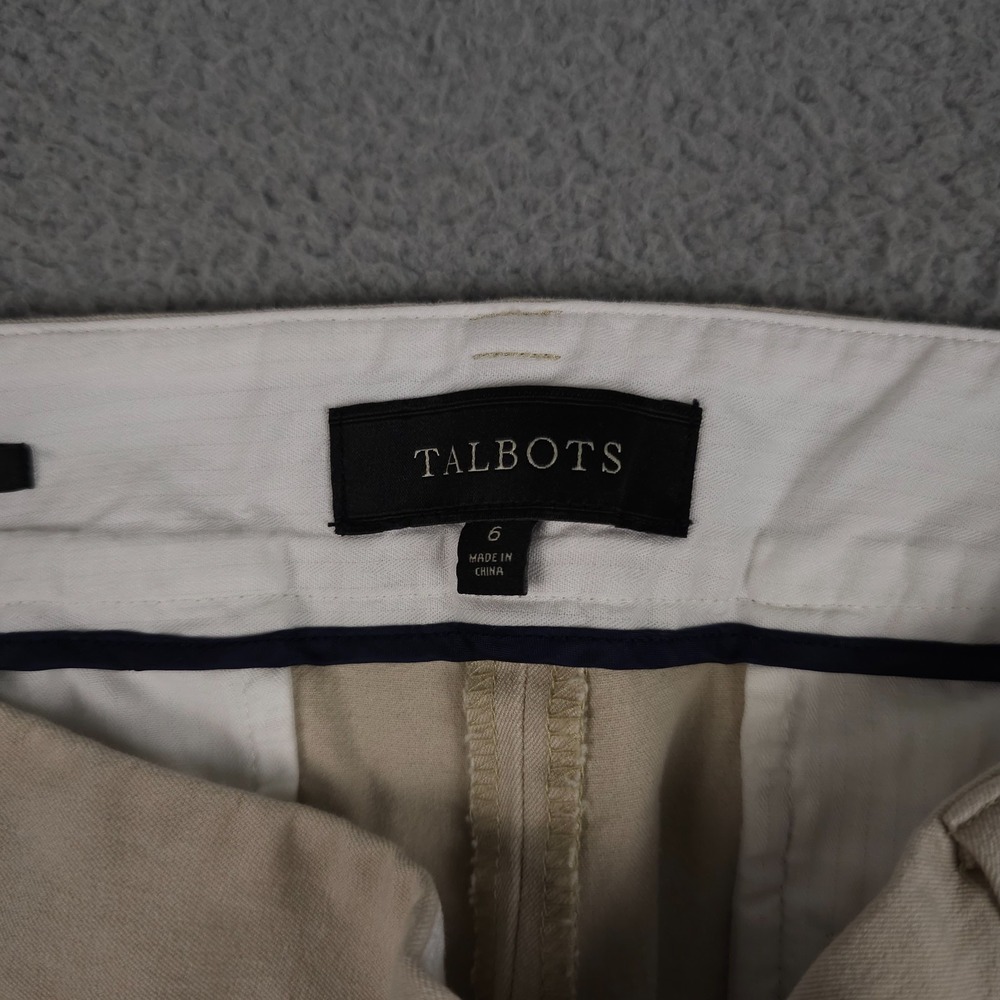 Talbots Pants Womens 6 Khaki Beige Heritage Ankle Stretch Side Zip Career Office - Picture 3 of 13